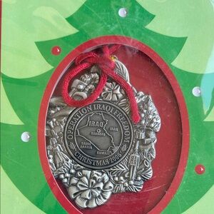 Iraqi Freedom2006 Silver Holiday Ornament and Pin